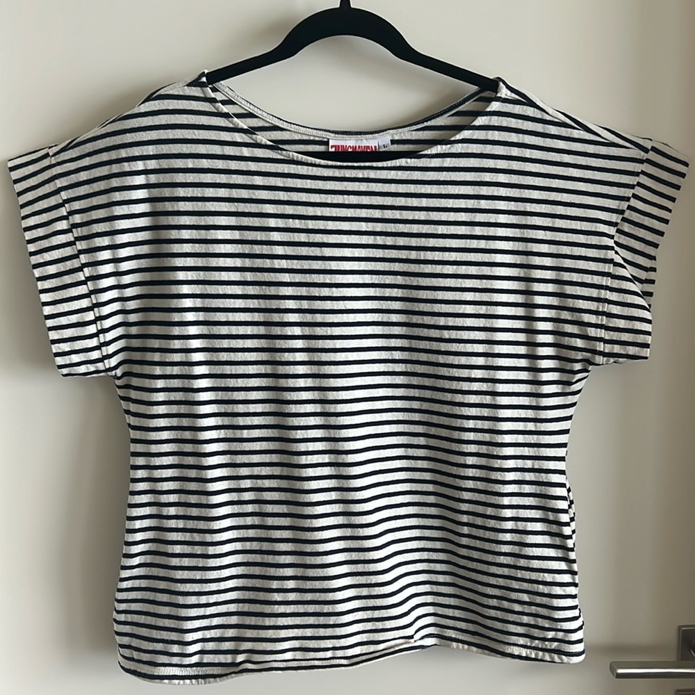 Jungmaven 2 hidden pocket tee Navy/White Stripe